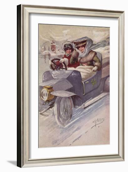 Two Women Making a Car Journey in Winter-null-Framed Giclee Print