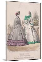 Two Women Model the Latest Fashions, 1861-null-Mounted Giclee Print