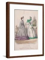 Two Women Model the Latest Fashions, 1861-null-Framed Giclee Print