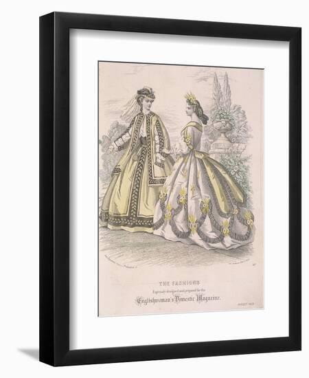 Two Women Model the Latest Fashions, 1863-null-Framed Giclee Print