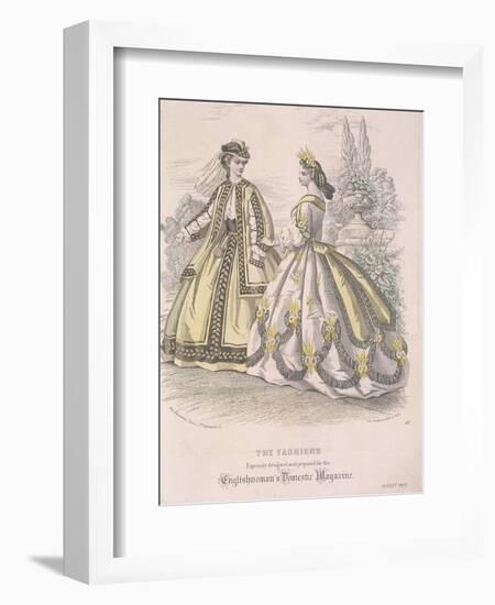 Two Women Model the Latest Fashions, 1863-null-Framed Giclee Print