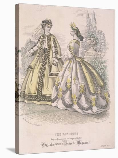 Two Women Model the Latest Fashions, 1863-null-Stretched Canvas