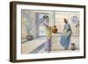 Two Women of Ancient Greece Filling their Water Jugs at a Fountain (Women of Corinth)-Henry Ryland-Framed Giclee Print