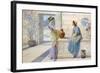 Two Women of Ancient Greece Filling their Water Jugs at a Fountain (Women of Corinth)-Henry Ryland-Framed Giclee Print