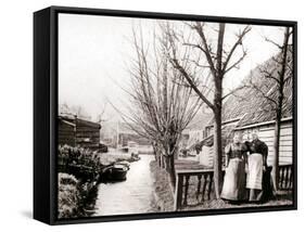 Two Women on a Canal Bank, Broek, Netherlands, 1898-James Batkin-Framed Stretched Canvas