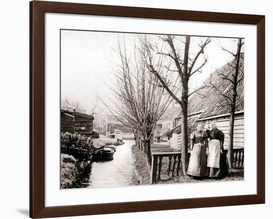 Two Women on a Canal Bank, Broek, Netherlands, 1898-James Batkin-Framed Photographic Print