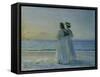 Two Women on the Beach at Skagen, 1908-Michael Peter Ancher-Framed Stretched Canvas