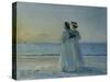 Two Women on the Beach at Skagen, 1908-Michael Peter Ancher-Stretched Canvas