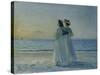 Two Women on the Beach at Skagen, 1908-Michael Peter Ancher-Stretched Canvas