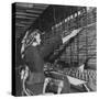 Two Women Operating Switchboard During Chesapeake and Potomac Telephone Strike-Yale Joel-Stretched Canvas