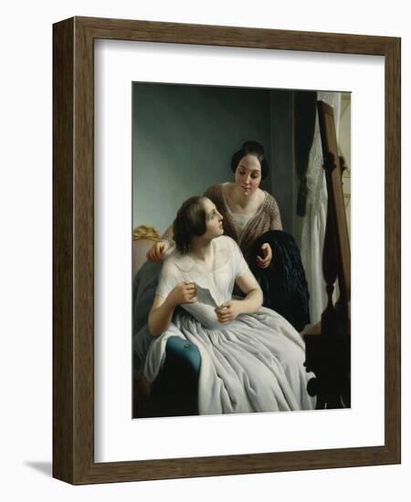 Two Women or the Letter-Luigi Trecourt-Framed Giclee Print