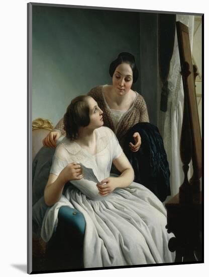 Two Women or the Letter-Luigi Trecourt-Mounted Giclee Print