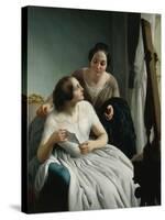 Two Women or the Letter-Luigi Trecourt-Stretched Canvas