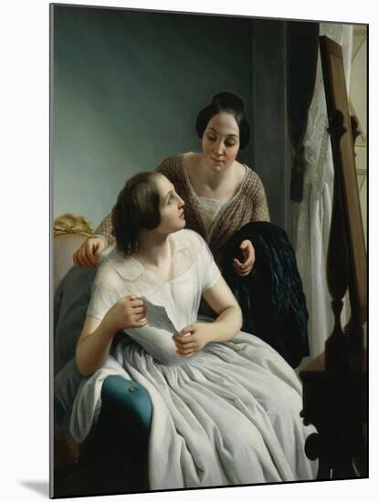 Two Women or the Letter-Luigi Trecourt-Mounted Giclee Print