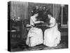 Two Women Playing Chess-null-Stretched Canvas