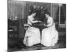 Two Women Playing Chess-null-Mounted Photographic Print