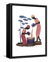 Two Women Pouring-Judy Mastrangelo-Framed Stretched Canvas