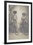 Two Women, Probably French, with Bicycles-null-Framed Photographic Print