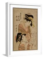 Two Women Read a Scrolled Letter-null-Framed Art Print