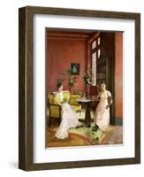 Two Women Reading in an Interior-Jean Georges Ferry-Framed Giclee Print