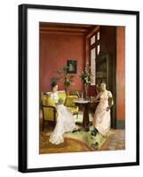 Two Women Reading in an Interior-Jean Georges Ferry-Framed Giclee Print