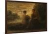 Two Women Seated near a Lake-Ignace Henri Jean Fantin-Latour-Framed Giclee Print