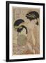 Two Women Side by Side, One Holding a Gossamer Fan-null-Framed Art Print