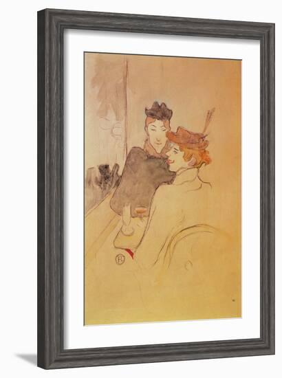 Two Women Sitting in a Cafe-Henri de Toulouse-Lautrec-Framed Giclee Print