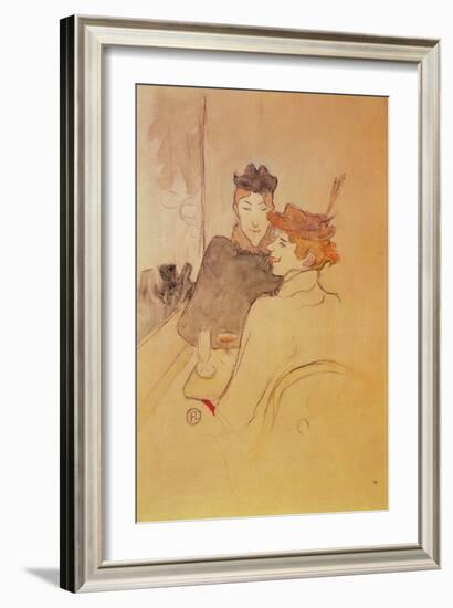 Two Women Sitting in a Cafe-Henri de Toulouse-Lautrec-Framed Giclee Print