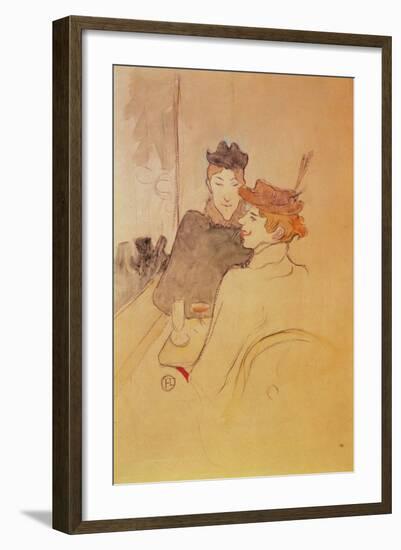 Two Women Sitting in a Cafe-Henri de Toulouse-Lautrec-Framed Giclee Print