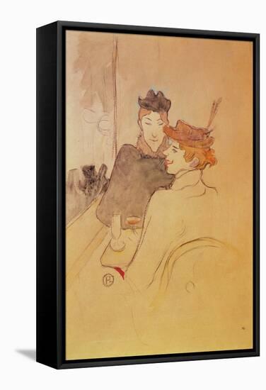 Two Women Sitting in a Cafe-Henri de Toulouse-Lautrec-Framed Stretched Canvas
