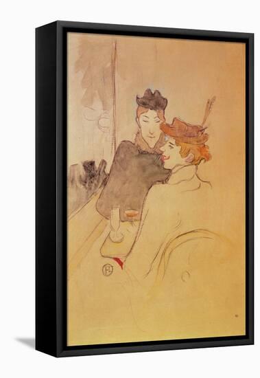 Two Women Sitting in a Cafe-Henri de Toulouse-Lautrec-Framed Stretched Canvas