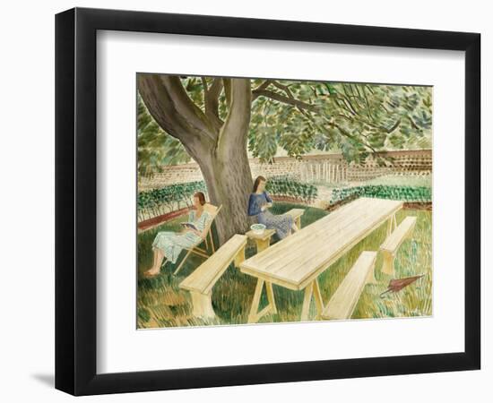 Two Women Sitting in a Garden, 1933-Eric Ravilious-Framed Premium Giclee Print