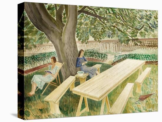 Two Women Sitting in a Garden, 1933-Eric Ravilious-Stretched Canvas