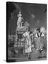 Two Women Standing in Front of a Statue of the Empress Josephine on the Island of Martinique-null-Stretched Canvas