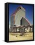 Two Women Talking on the Beach, Opera Tower in the Background, in Tel Aviv, Israel, Middle East-Simanor Eitan-Framed Stretched Canvas