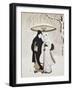 Two Women Walking under Snow-null-Framed Giclee Print