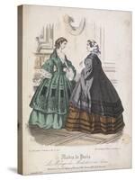 Two Women Wearing the Latest Fashions, 1858-null-Stretched Canvas