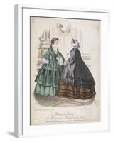 Two Women Wearing the Latest Fashions, 1858-null-Framed Giclee Print