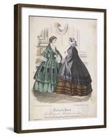 Two Women Wearing the Latest Fashions, 1858-null-Framed Giclee Print