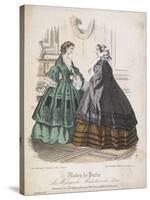 Two Women Wearing the Latest Fashions, 1858-null-Stretched Canvas