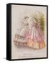 Two Women Wearing the Latest Fashions, 1859-null-Framed Stretched Canvas