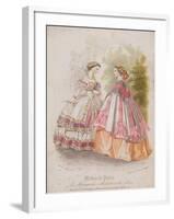 Two Women Wearing the Latest Fashions, 1859-null-Framed Giclee Print