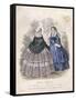 Two Women Wearing the Latest Fashions in a Garden Setting, 1858-null-Framed Stretched Canvas