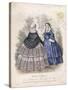 Two Women Wearing the Latest Fashions in a Garden Setting, 1858-null-Stretched Canvas