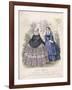 Two Women Wearing the Latest Fashions in a Garden Setting, 1858-null-Framed Giclee Print