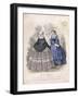 Two Women Wearing the Latest Fashions in a Garden Setting, 1858-null-Framed Giclee Print