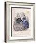 Two Women Wearing the Latest Fashions in a Garden Setting, 1858-null-Framed Giclee Print