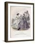 Two Women Wearing the Latest Fashions in an Outdoor Setting, 1860-Jules David-Framed Giclee Print