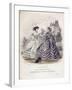 Two Women Wearing the Latest Fashions in an Outdoor Setting, 1860-Jules David-Framed Giclee Print